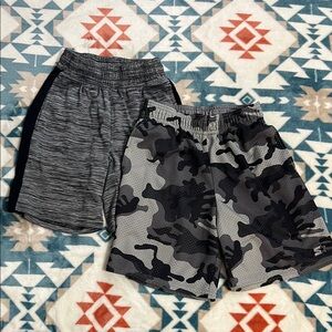 Kids' Gray and Black Camo Shorts Set